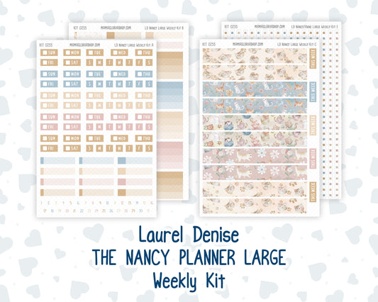 Kit 0255 - Laurel Denise The Nancy Planner Large - Weekly Kit - February - Cottagecore Kitties