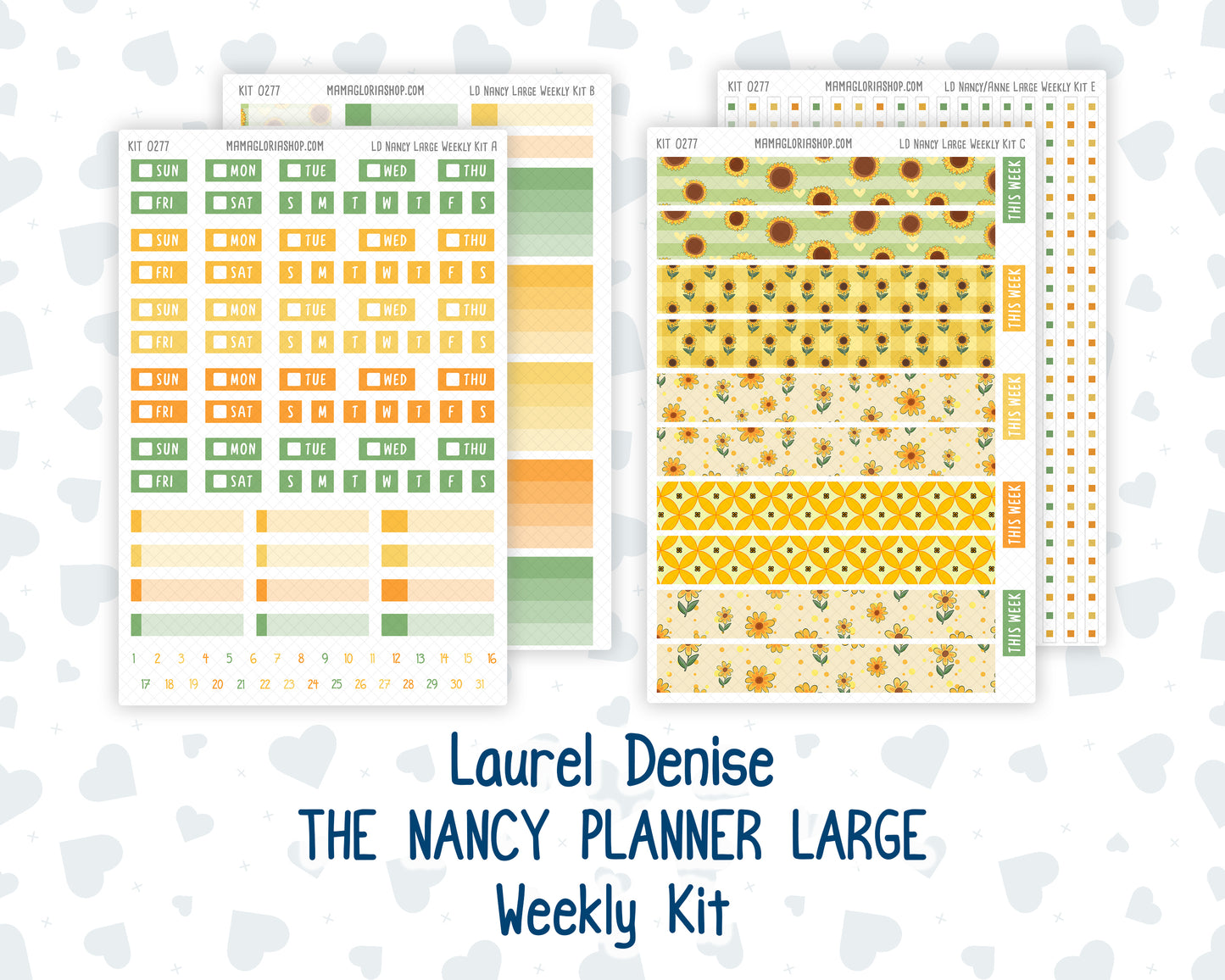 Kit 0277 - Laurel Denise The Nancy Planner Large - Weekly Kit - August - Sunflower Drama Club