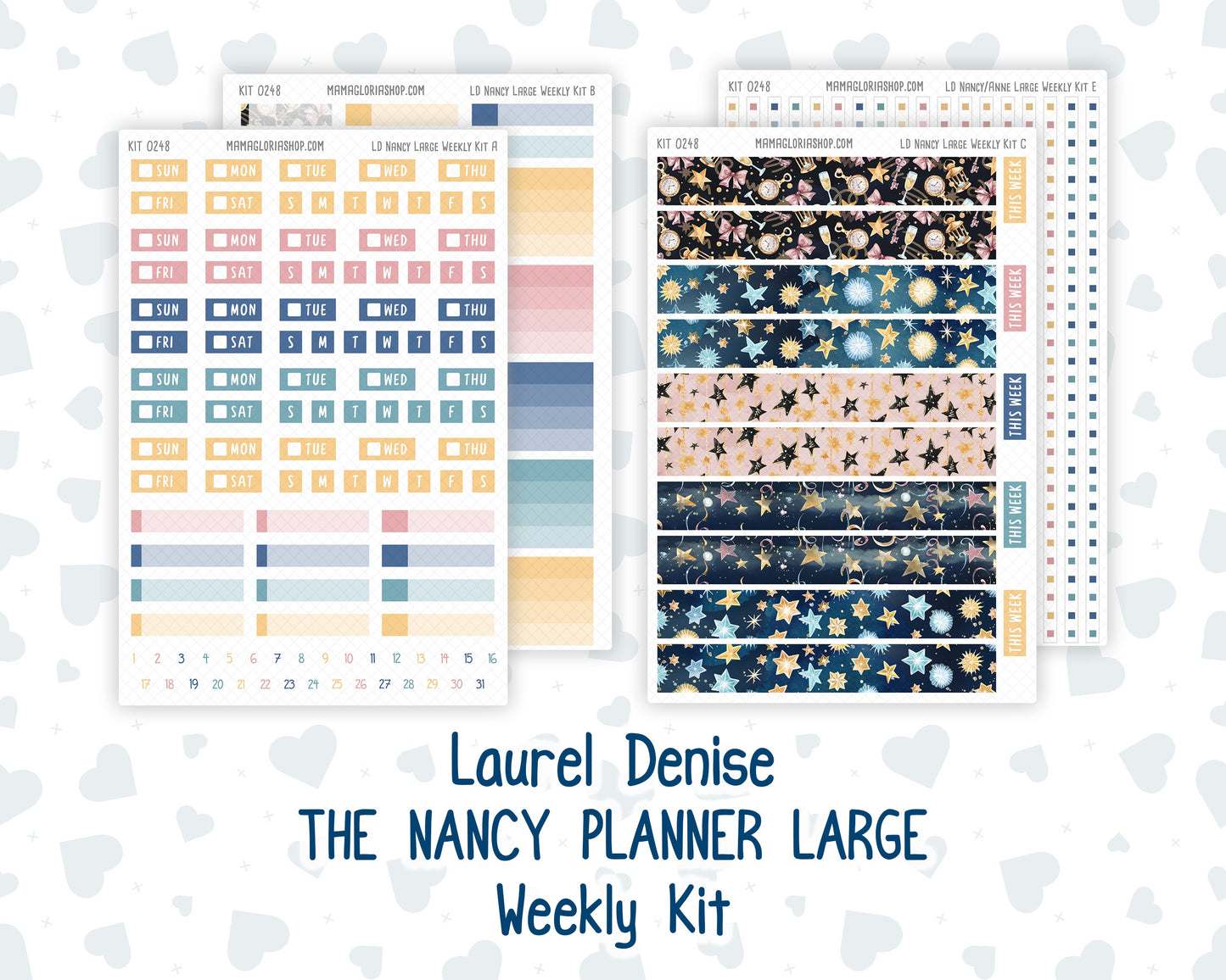 Kit 0248 - Laurel Denise The Nancy Planner Large - Weekly Kit - January - Midnight Countdown