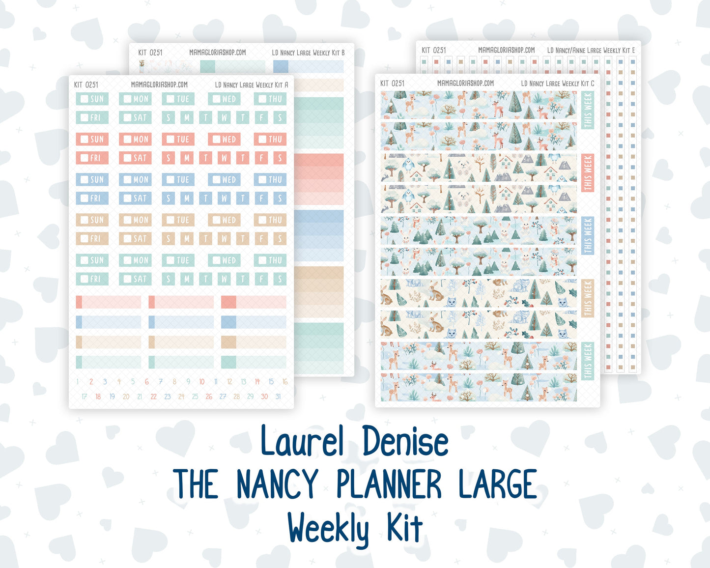 Kit 0251 - Laurel Denise The Nancy Planner Large - Weekly Kit - January - Pine & Paws