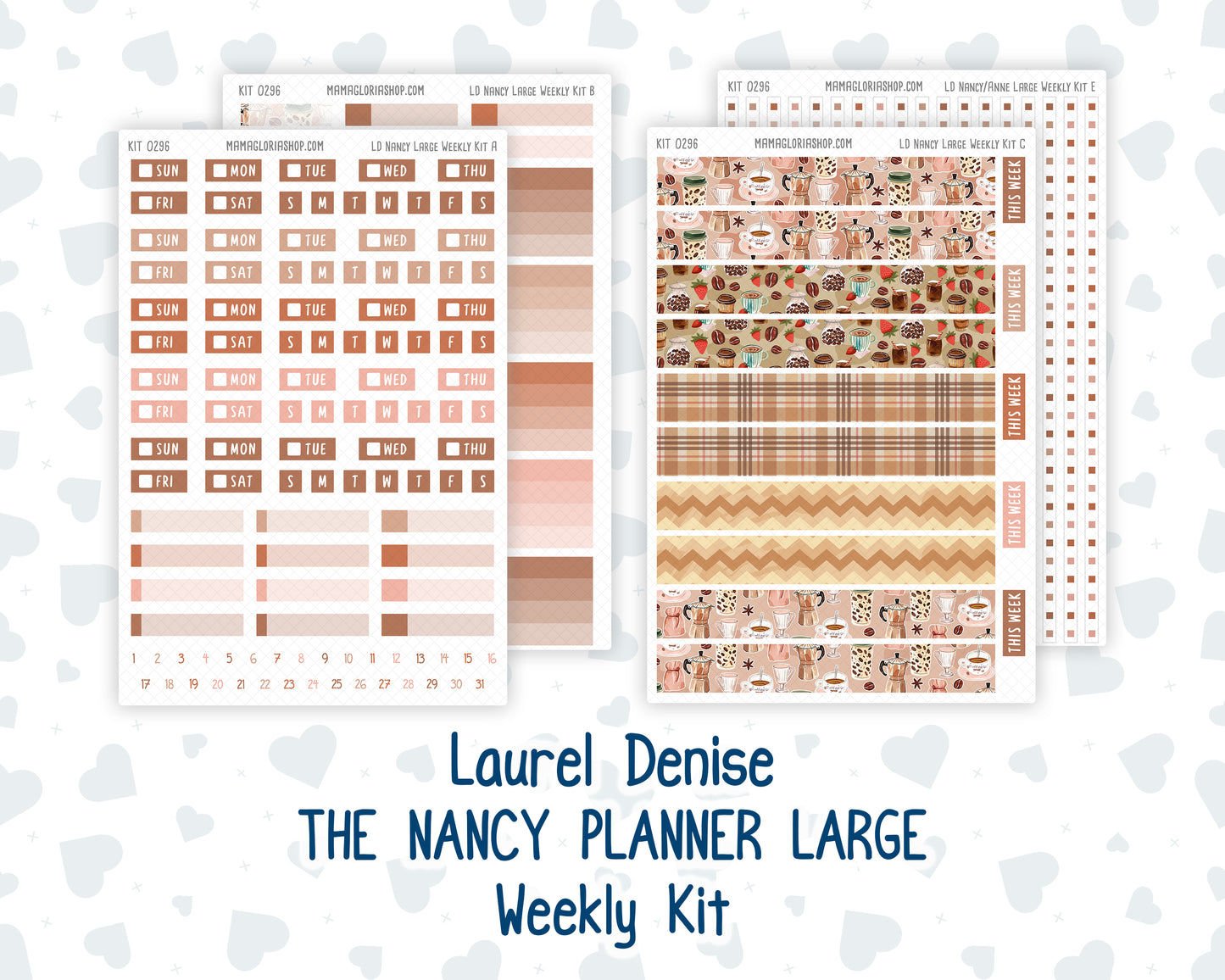 Kit 0296 - Laurel Denise The Nancy Planner Large - Weekly Kit - September - Coffee Break