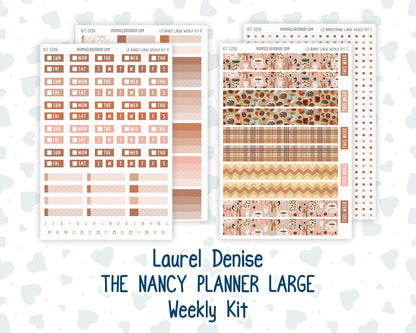 Kit 0296 - Laurel Denise The Nancy Planner Large - Weekly Kit - September - Coffee Break
