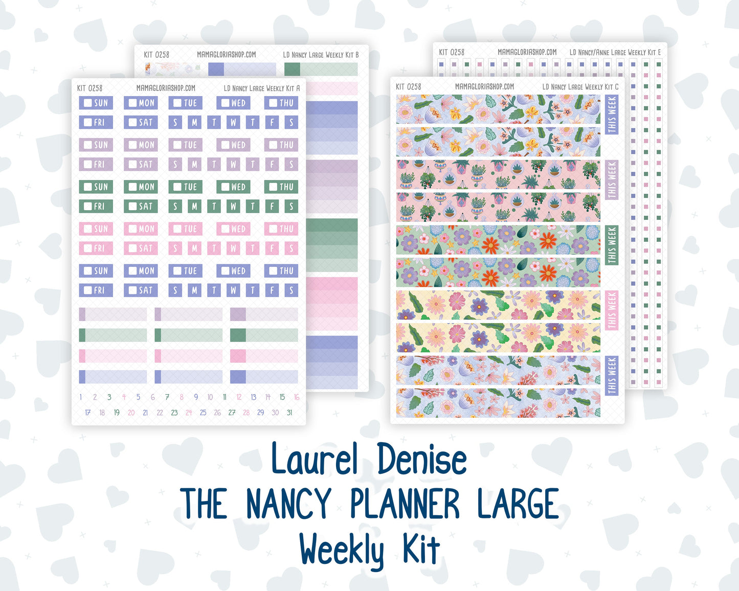 Kit 0258 - Laurel Denise The Nancy Planner Large - Weekly Kit - March - Plant Therapy
