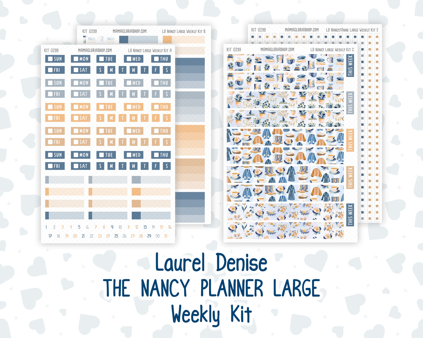 Kit 0299 - Laurel Denise The Nancy Planner Large - Weekly Kit - October - Book Nook