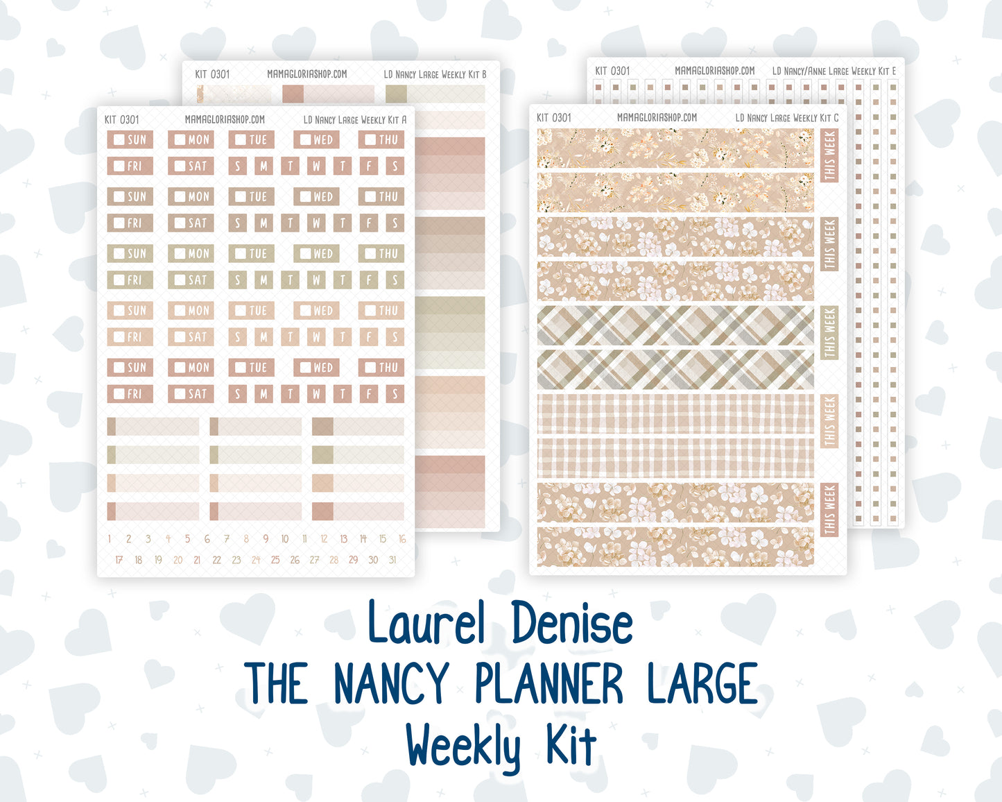 Kit 0301 - Laurel Denise The Nancy Planner Large - Weekly Kit - November - Sunday Comfort