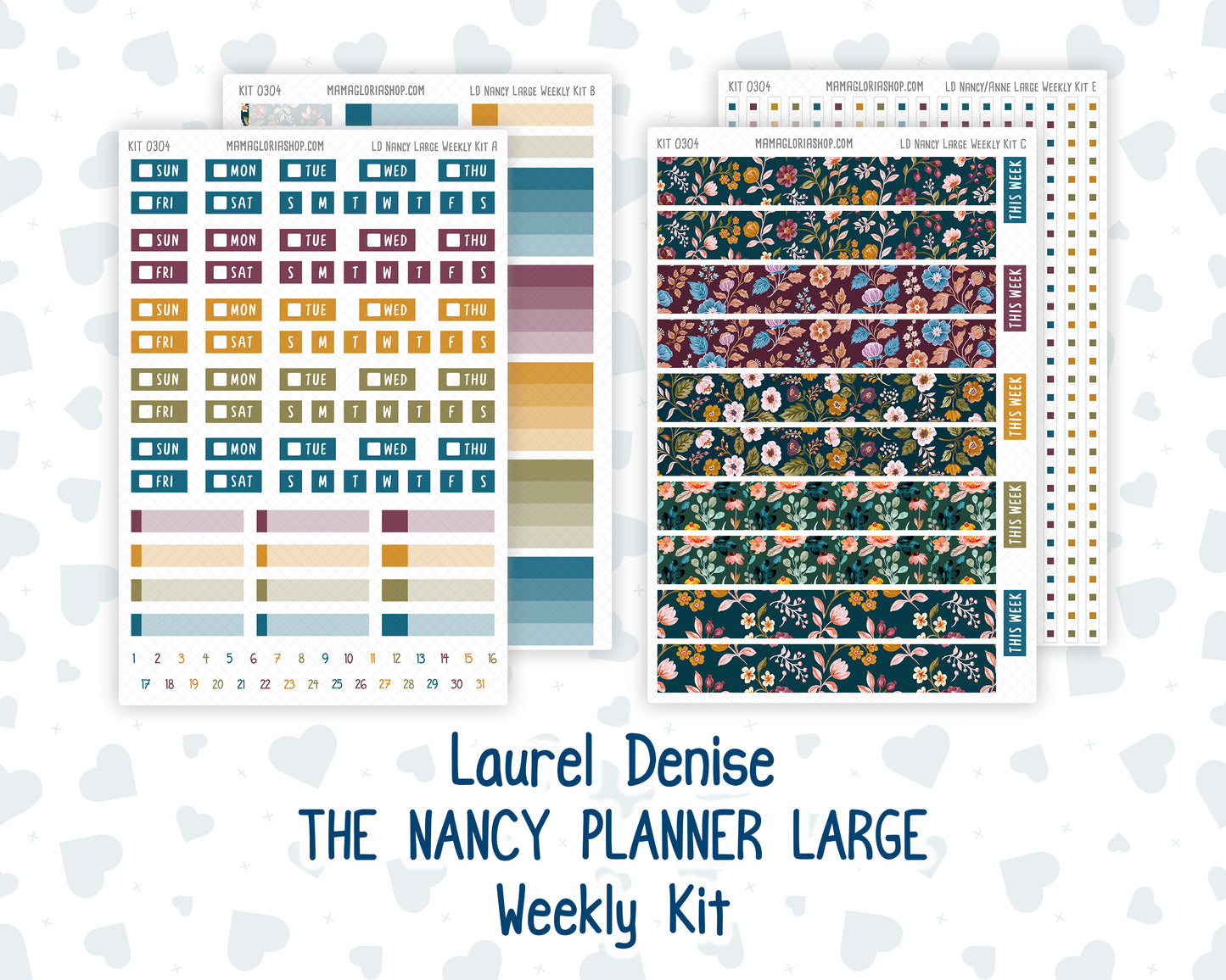 Kit 0304 - Laurel Denise The Nancy Planner Large - Weekly Kit - November - Autumn In Bloom