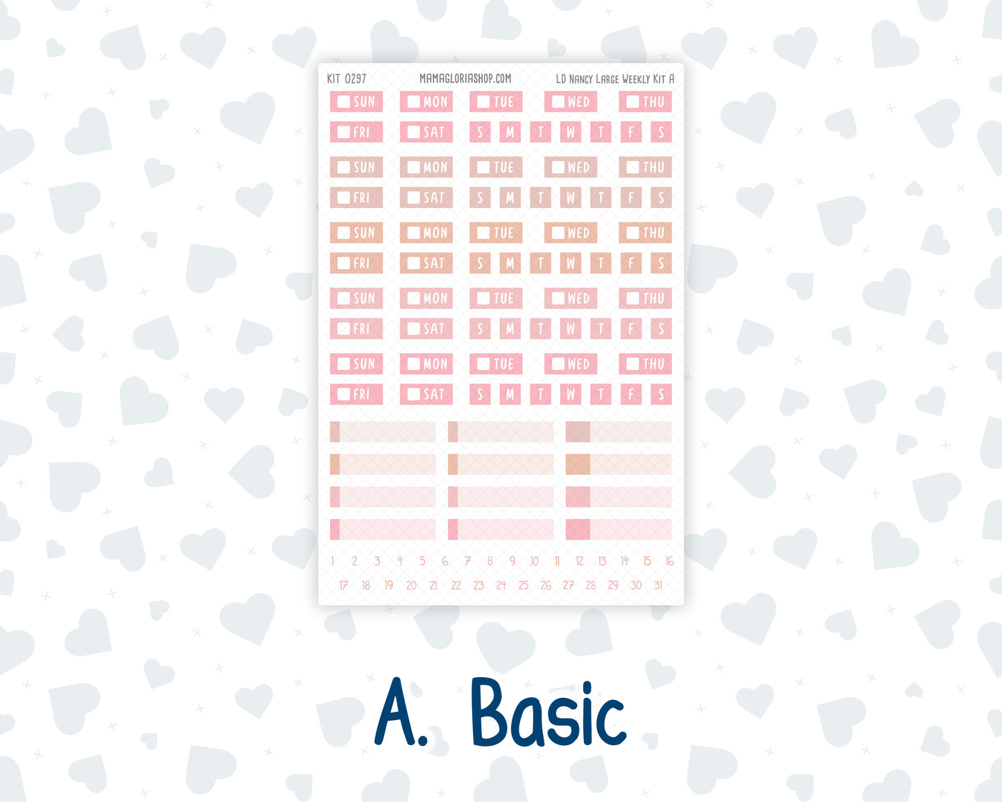Kit 0297 - Laurel Denise The Nancy Planner Large - Weekly Kit - October - Pink Spell