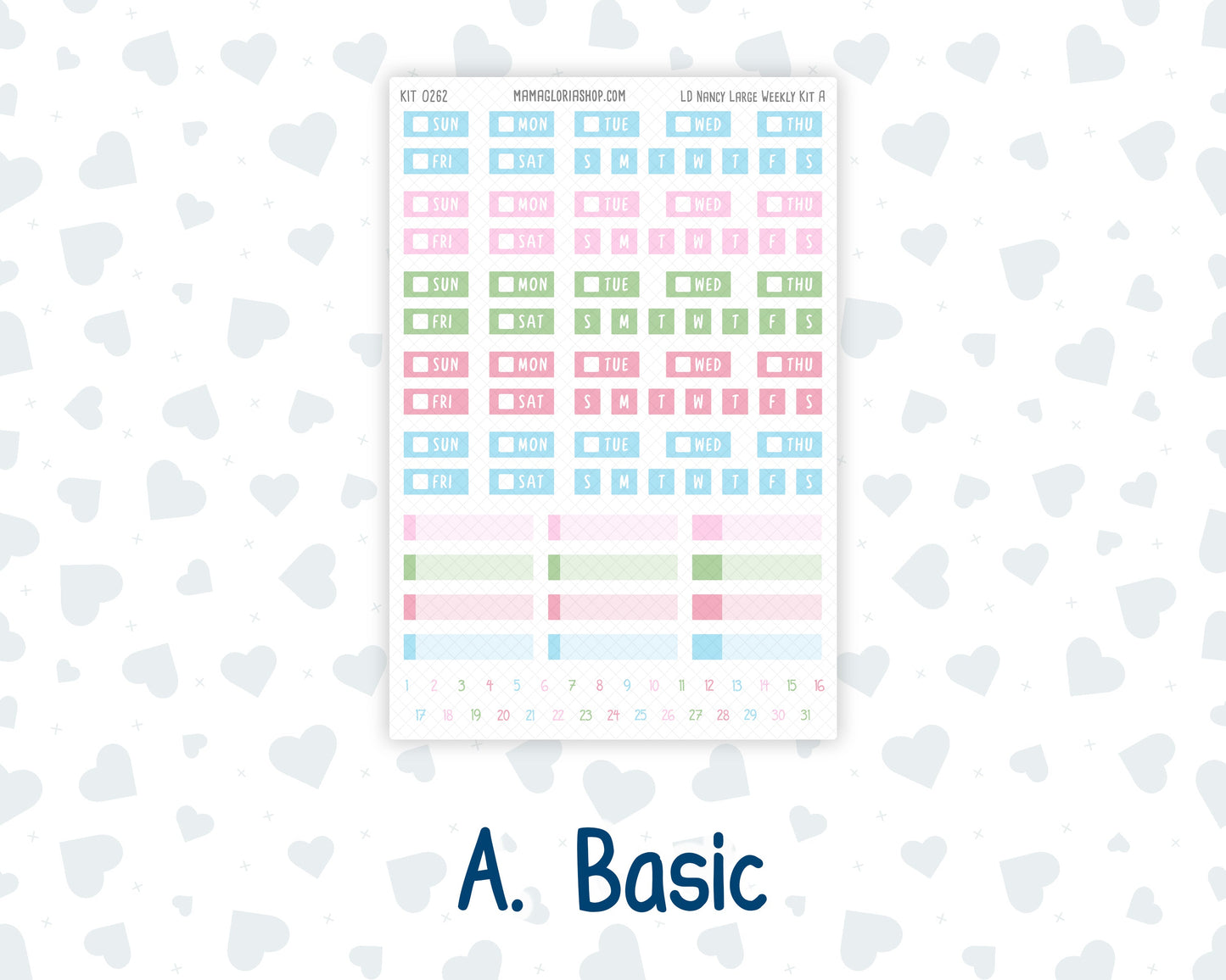 Kit 0262 - Laurel Denise The Nancy Planner Large - Weekly Kit - April - Spring Puffs
