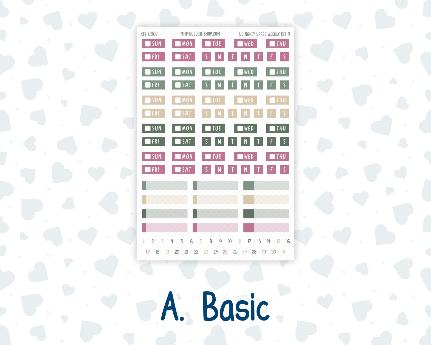 Kit 0307 - Laurel Denise The Nancy Planner Large - Weekly Kit - December - Velvet Hearth