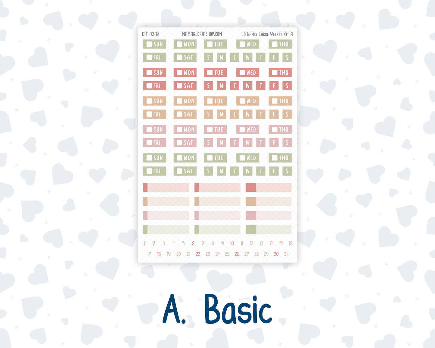 Kit 0308 - Laurel Denise The Nancy Planner Large - Weekly Kit - December - Knit & Holly