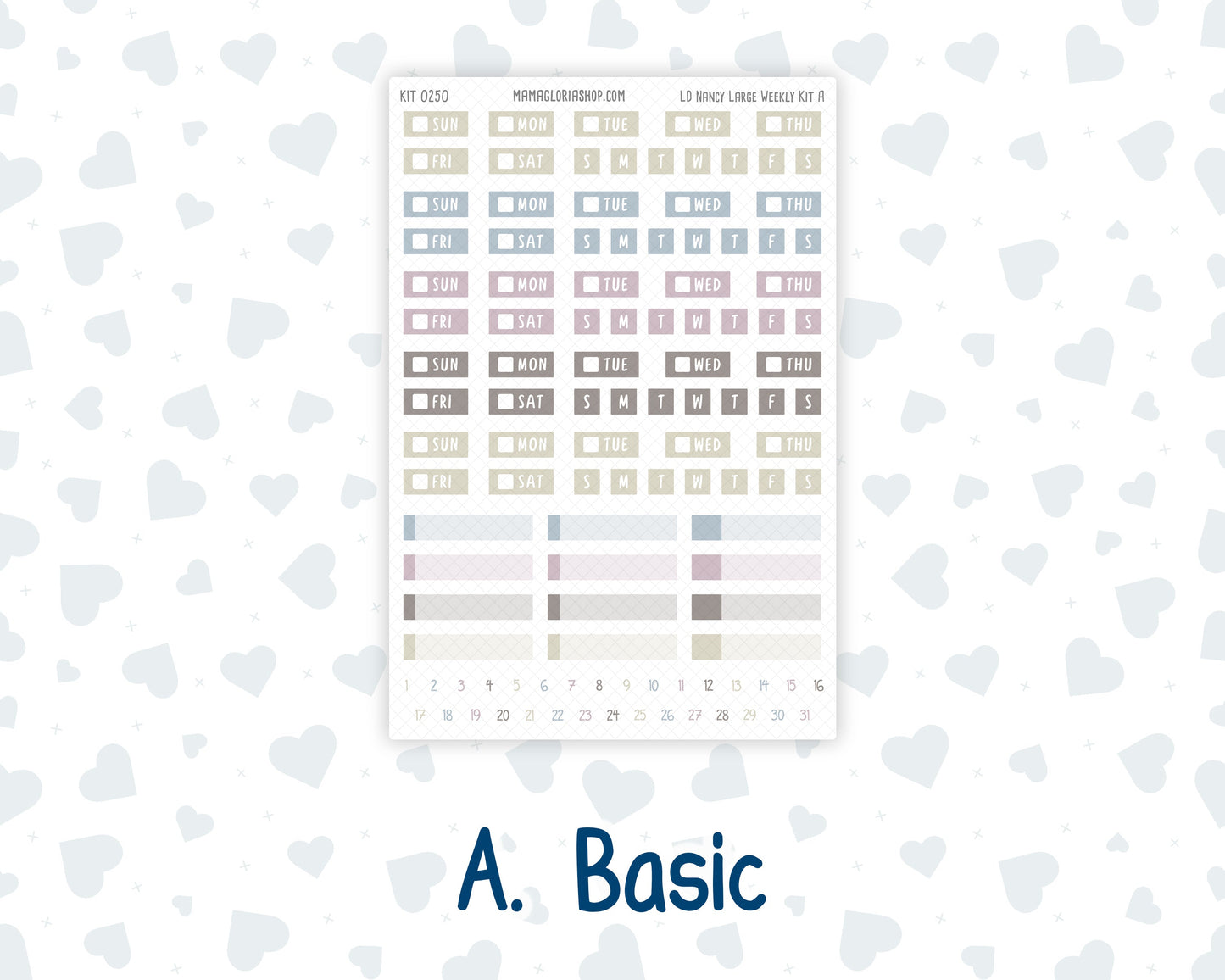 Kit 0250 - Laurel Denise The Nancy Planner Large - Weekly Kit - Quiet January