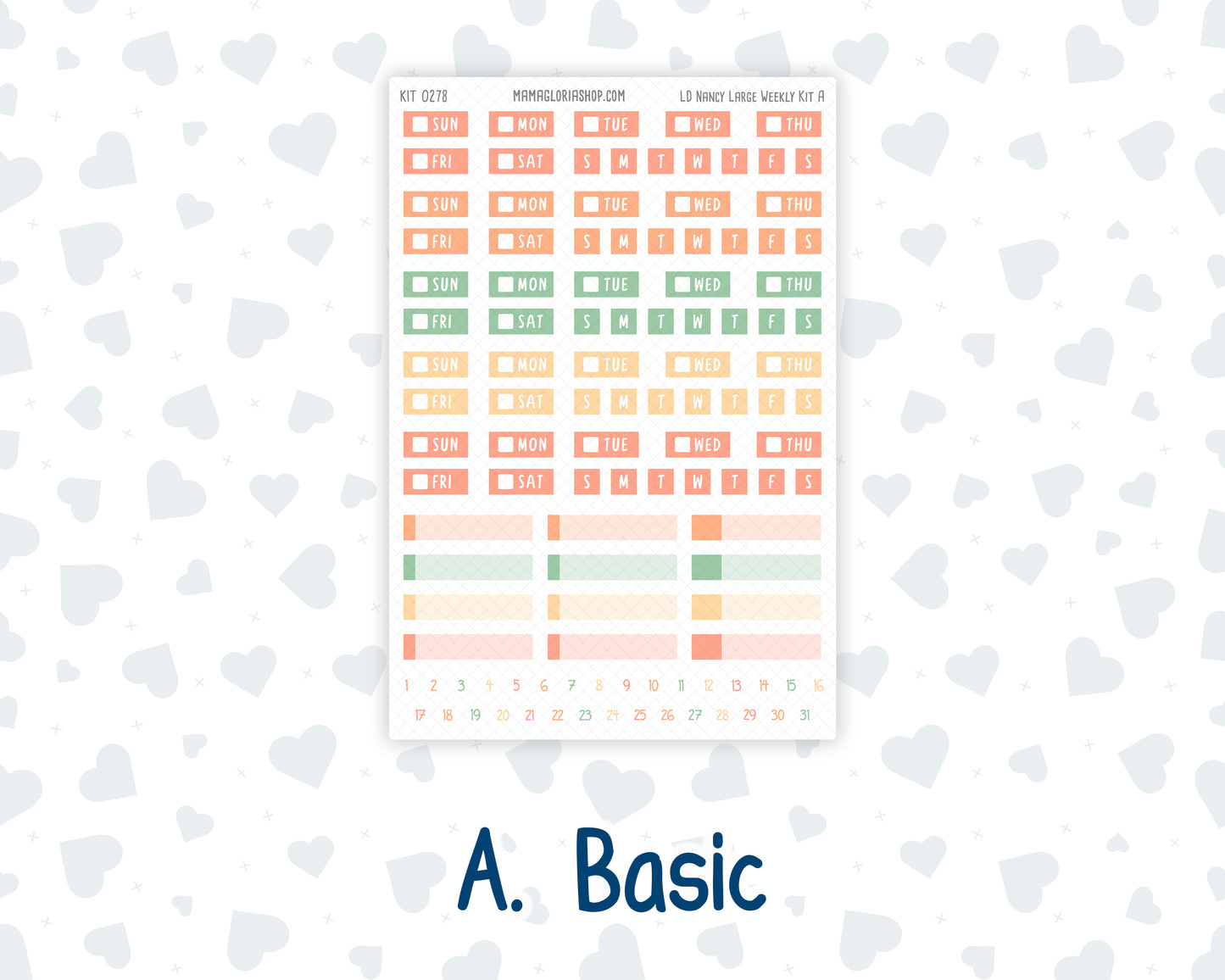 Kit 0278 - Laurel Denise The Nancy Planner Large - Weekly Kit - August - Oops, All Peaches