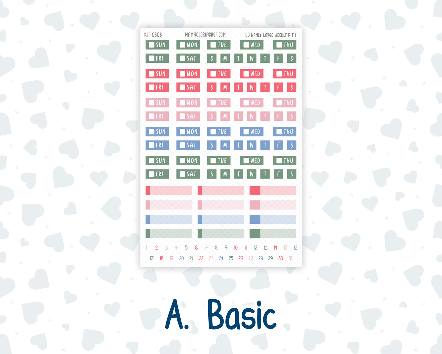Kit 0306 - Laurel Denise The Nancy Planner Large - Weekly Kit - December - Jolly Mischief