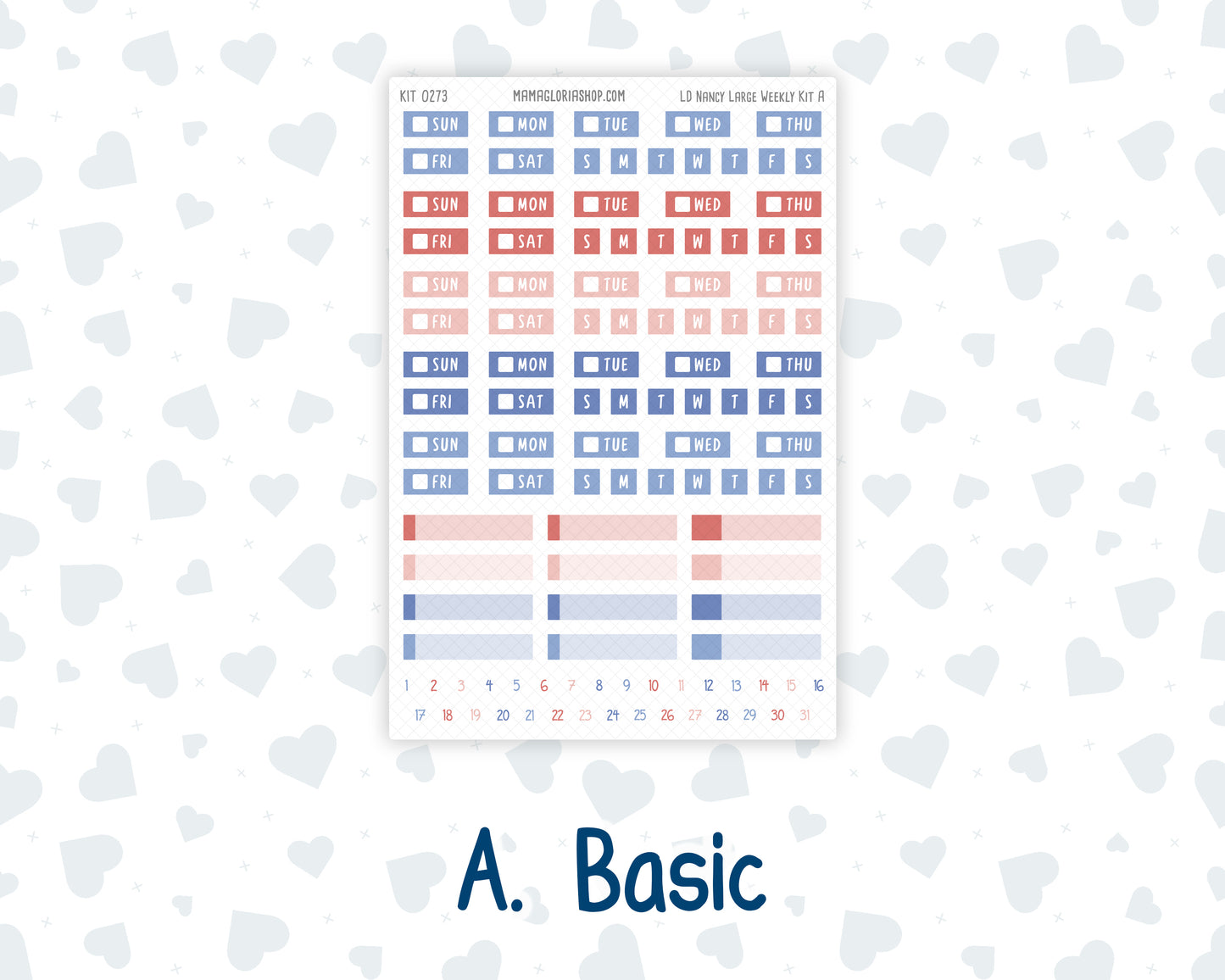 Kit 0273 - Laurel Denise The Nancy Planner Large - Weekly Kit - July - Americana In Bloom