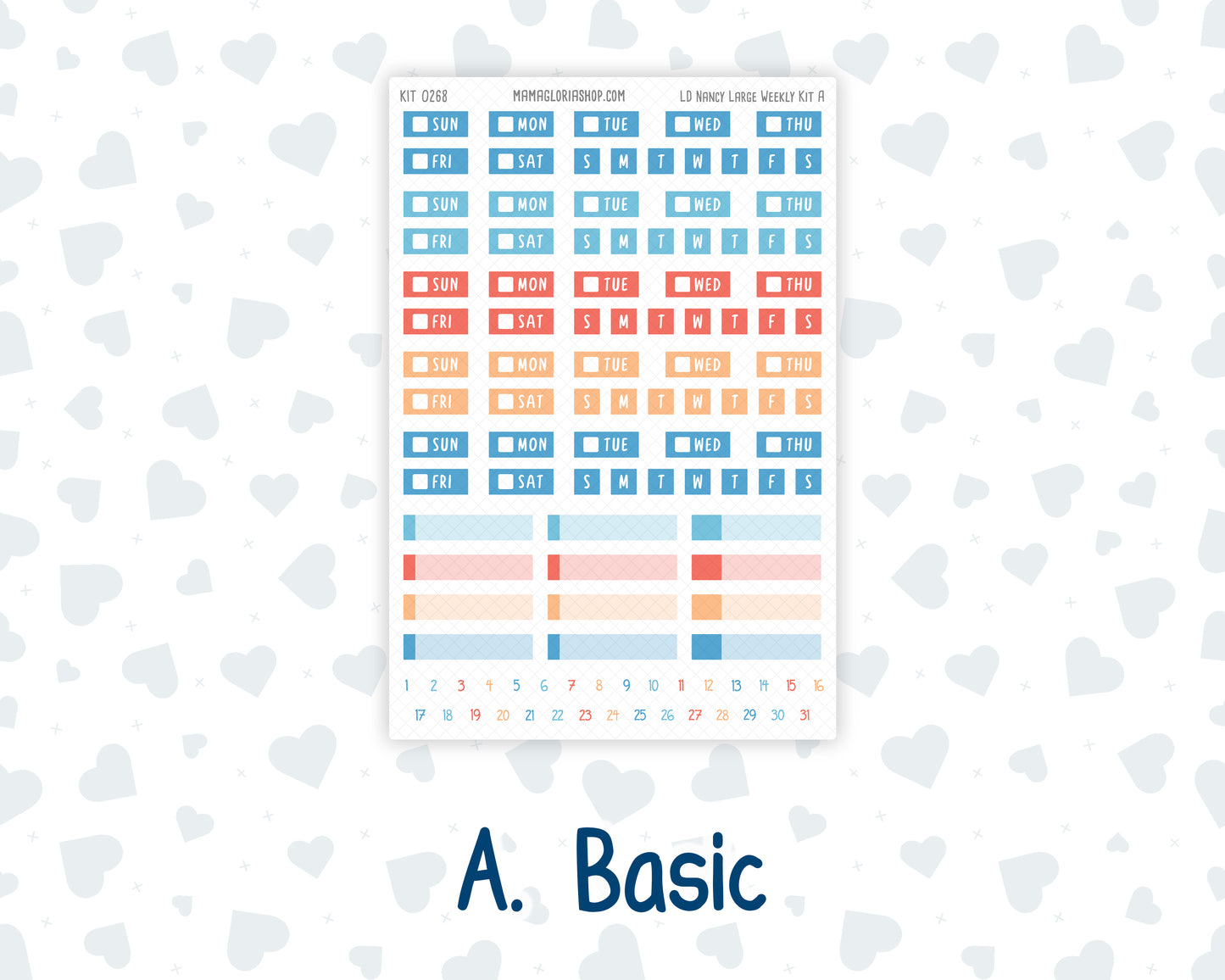 Kit 0268 - Laurel Denise The Nancy Planner Large - Weekly Kit - June - Sea Sweeties