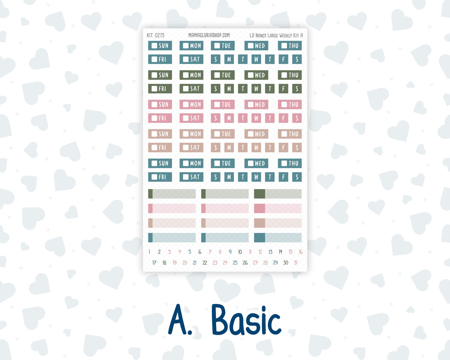 Kit 0275 - Laurel Denise The Nancy Planner Large - Weekly Kit - July - Tropical Safari Blush