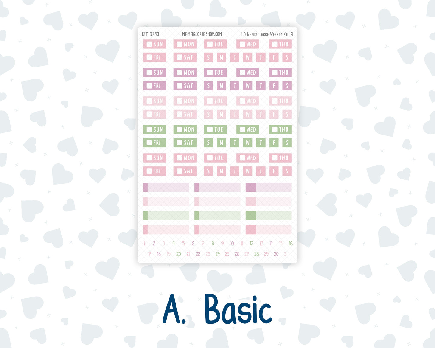 Kit 0253 - Laurel Denise The Nancy Planner Large - Weekly Kit - February - Rosy Daydreams