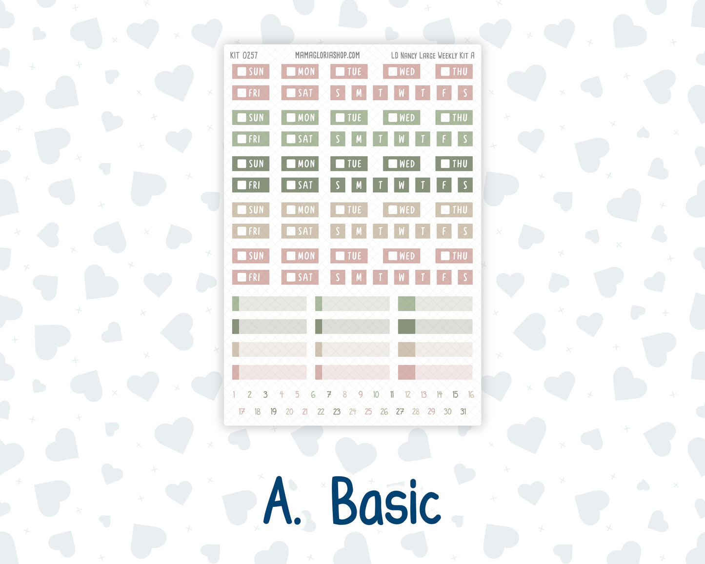 Kit 0257 - Laurel Denise The Nancy Planner Large - Weekly Kit - March - Blush Garden