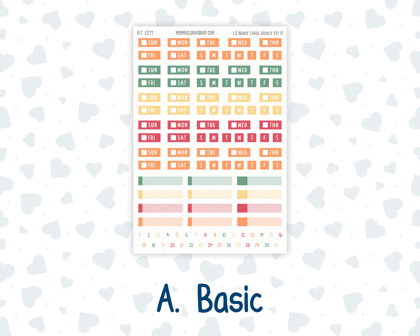 Kit 0271 - Laurel Denise The Nancy Planner Large - Weekly Kit - June - Strawberry Shore