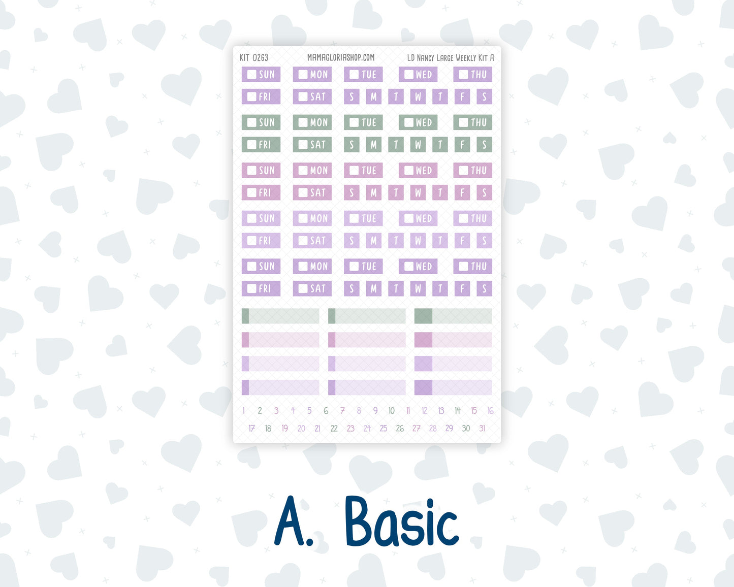 Kit 0263 - Laurel Denise The Nancy Planner Large - Weekly Kit - April - Lavender Drift