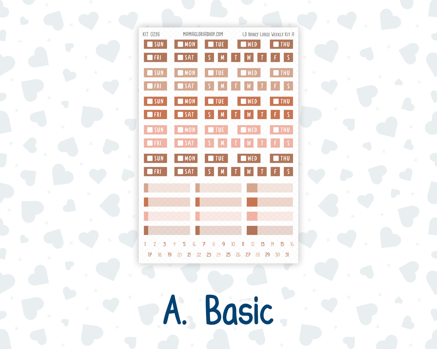 Kit 0296 - Laurel Denise The Nancy Planner Large - Weekly Kit - September - Coffee Break