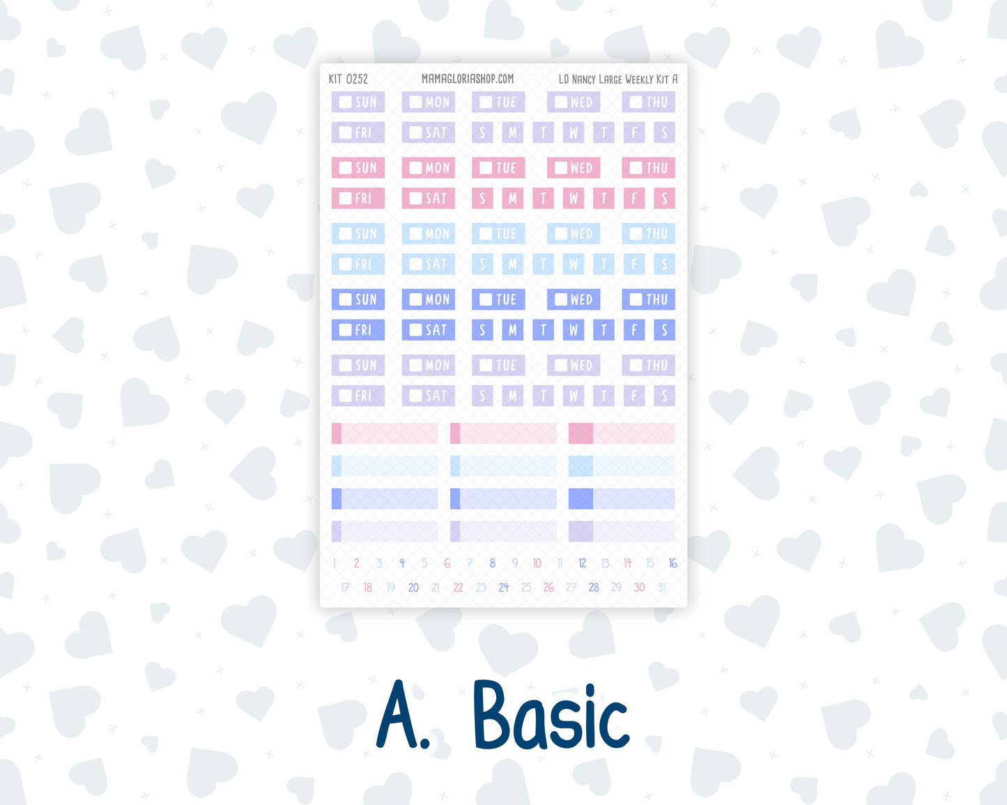 Kit 0252 - Laurel Denise The Nancy Planner Large - Weekly Kit - February - Tokyo Candy Cloud