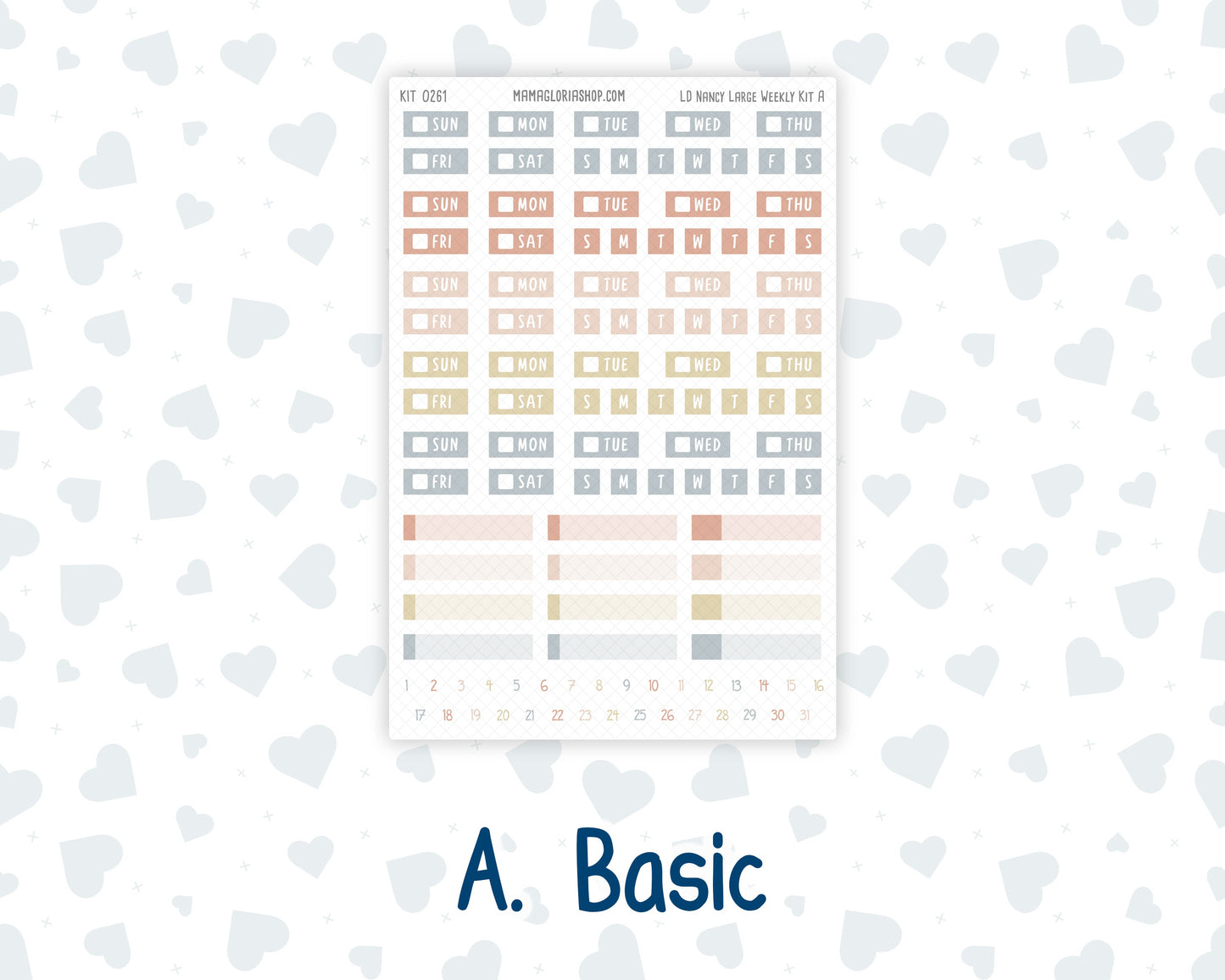 Kit 0261 - Laurel Denise The Nancy Planner Large - Weekly Kit - April - Llama Spring