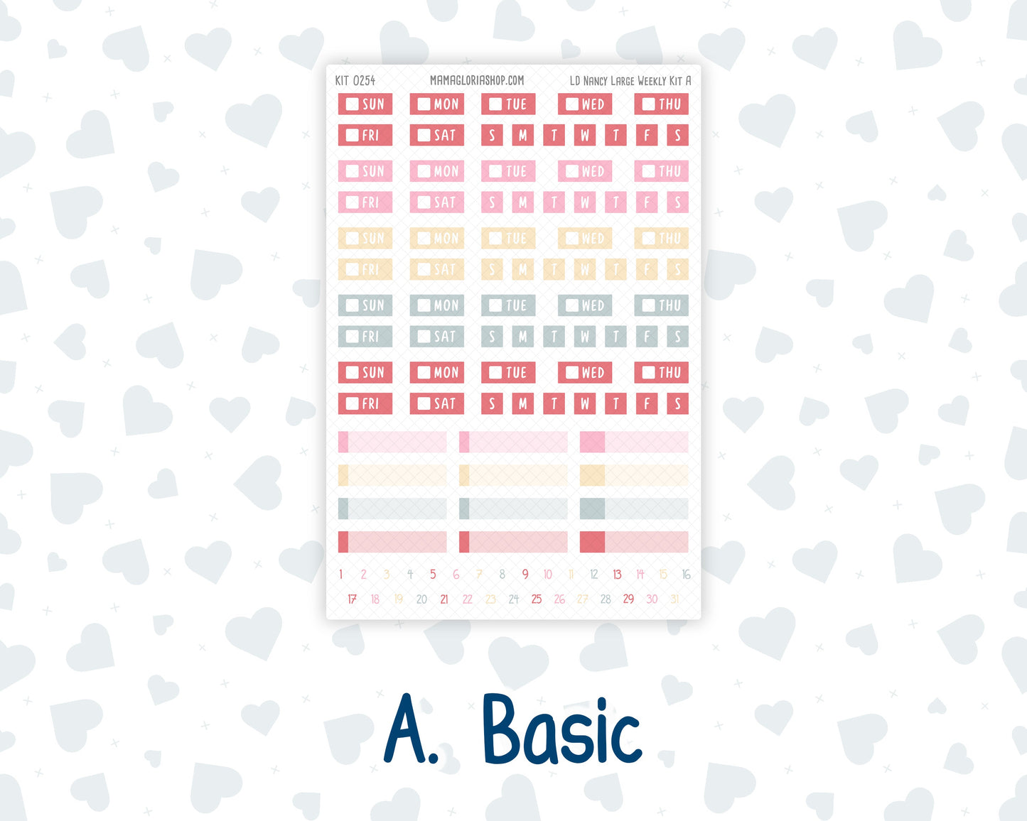 Kit 0254 - Laurel Denise The Nancy Planner Large - Weekly Kit - February - Valentine Village