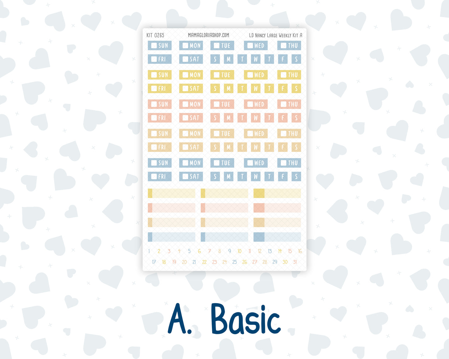 Kit 0265 - Laurel Denise The Nancy Planner Large - Weekly Kit - May - Honeybee Sky