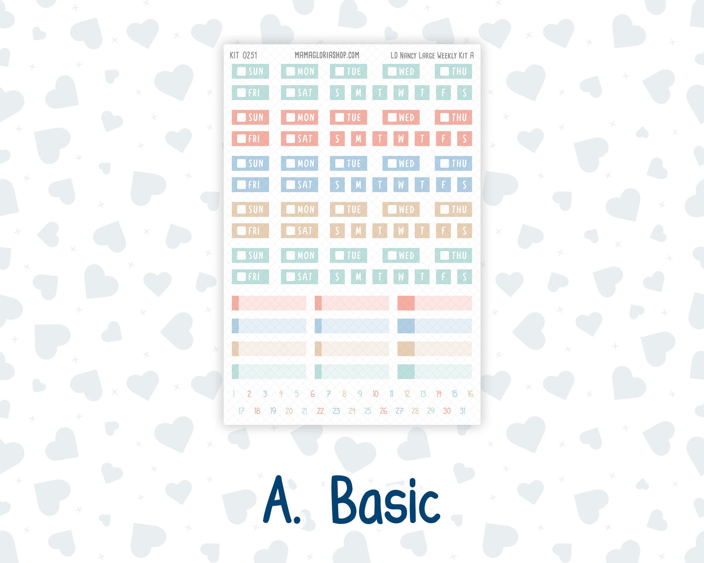 Kit 0251 - Laurel Denise The Nancy Planner Large - Weekly Kit - January - Pine & Paws