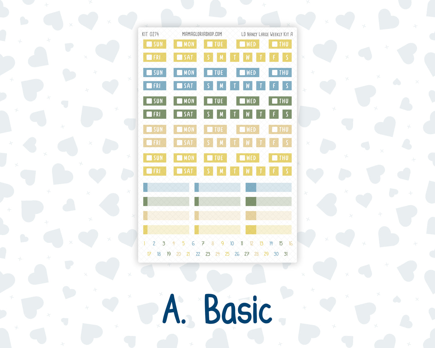 Kit 0274 - Laurel Denise The Nancy Planner Large - Weekly Kit - July - Sunny Lemon Shore