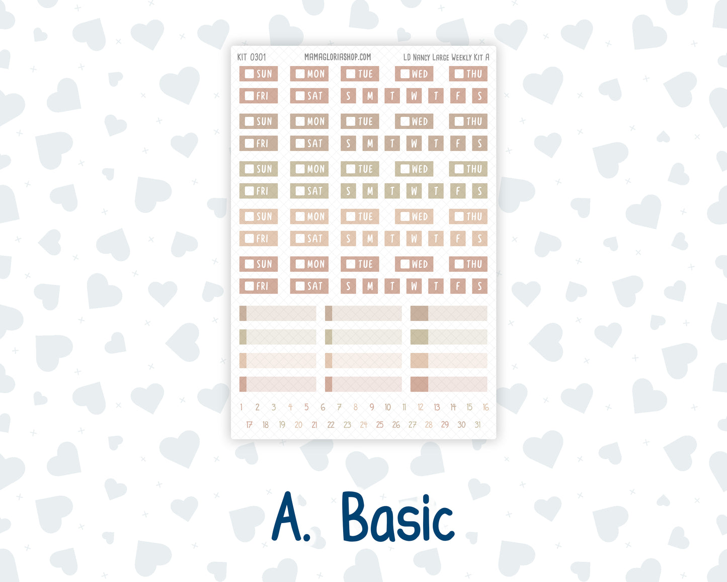 Kit 0301 - Laurel Denise The Nancy Planner Large - Weekly Kit - November - Sunday Comfort
