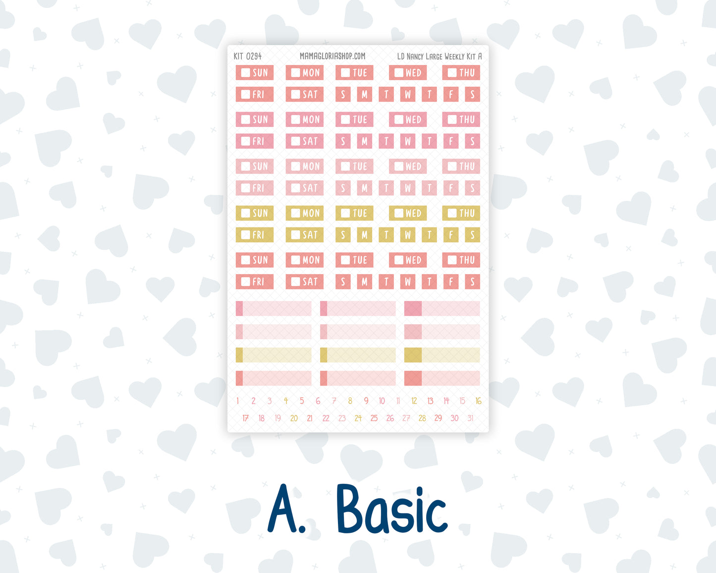 Kit 0294 - Laurel Denise The Nancy Planner Large - Weekly Kit - September - Rosy Reveria