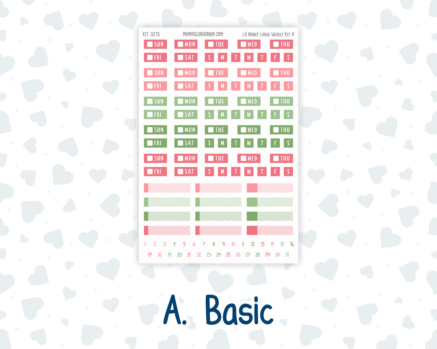 Kit 0276 - Laurel Denise The Nancy Planner Large - Weekly Kit - July - Melon Crush