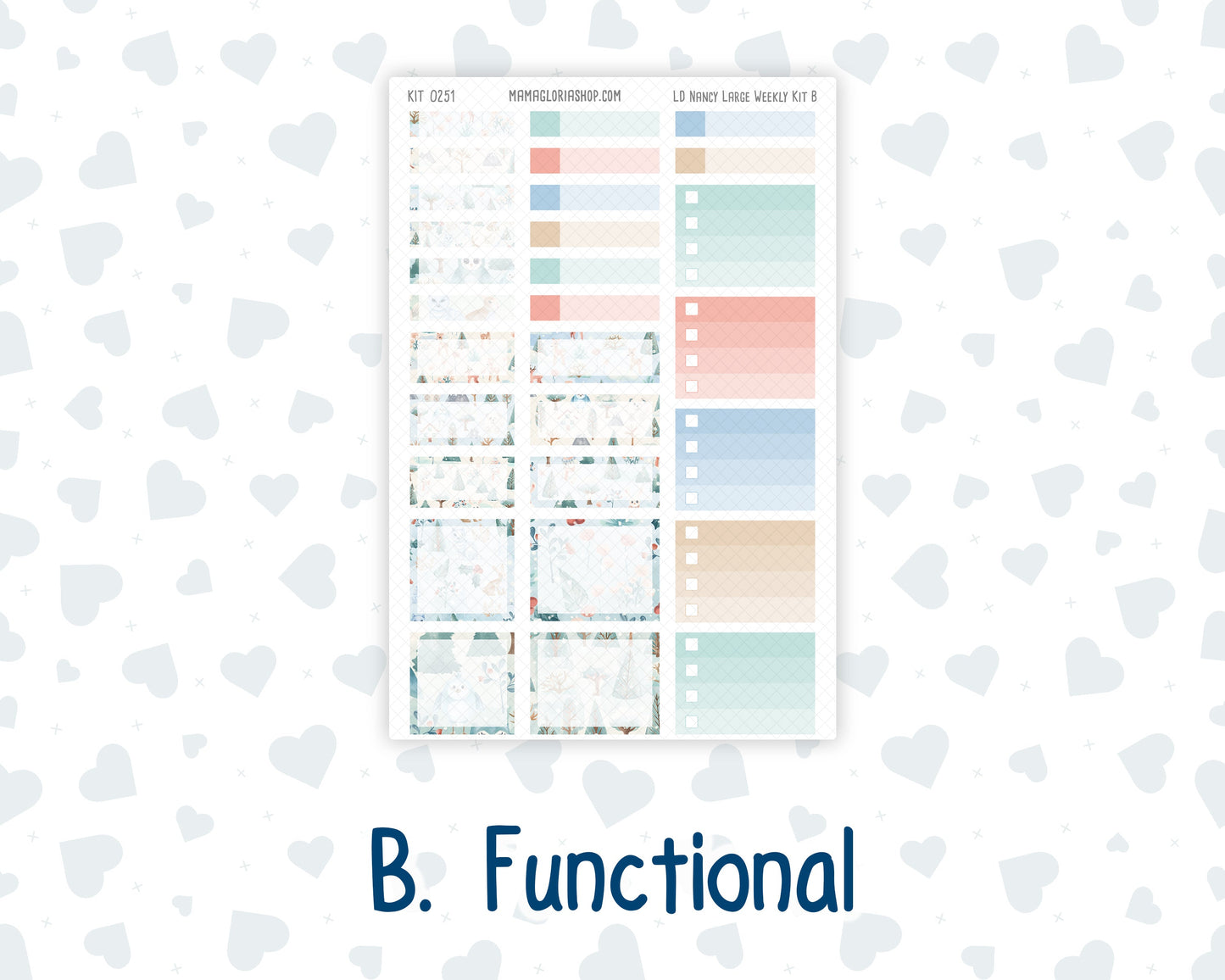 Kit 0251 - Laurel Denise The Nancy Planner Large - Weekly Kit - January - Pine & Paws