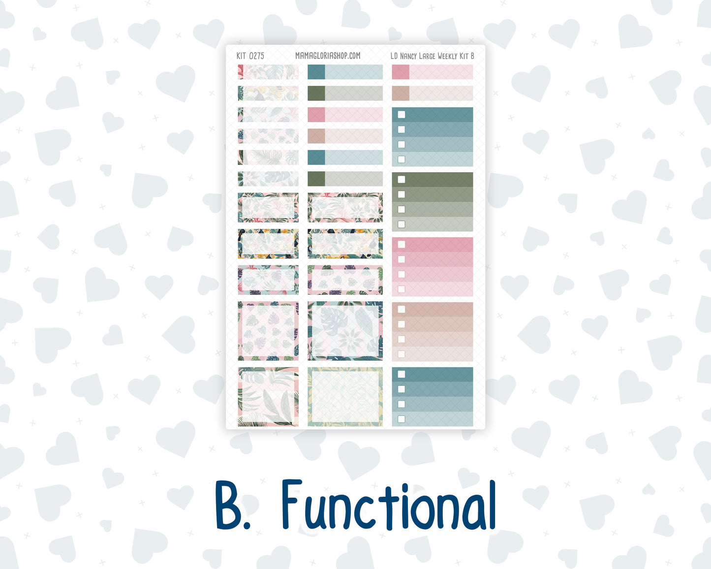 Kit 0275 - Laurel Denise The Nancy Planner Large - Weekly Kit - July - Tropical Safari Blush