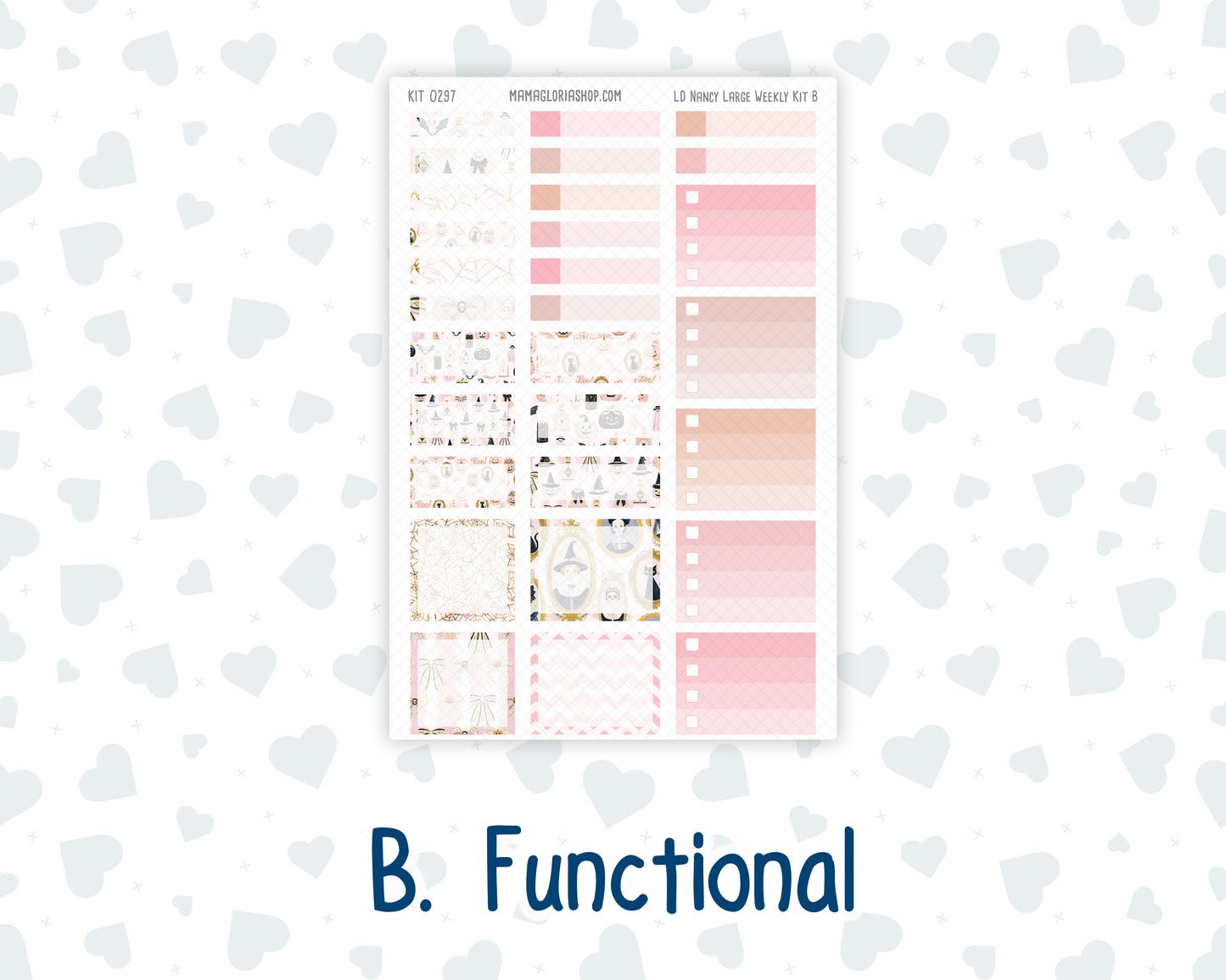 Kit 0297 - Laurel Denise The Nancy Planner Large - Weekly Kit - October - Pink Spell