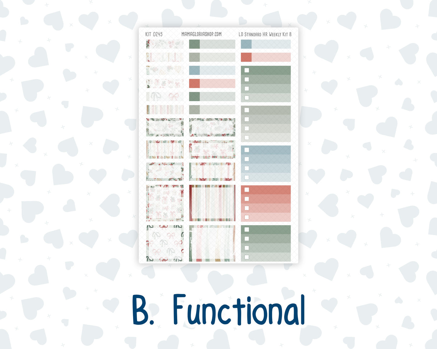 Kit 0245 - Laurel Denise Standard - Horizontal - Weekly Kit - December - Vintage Christmas