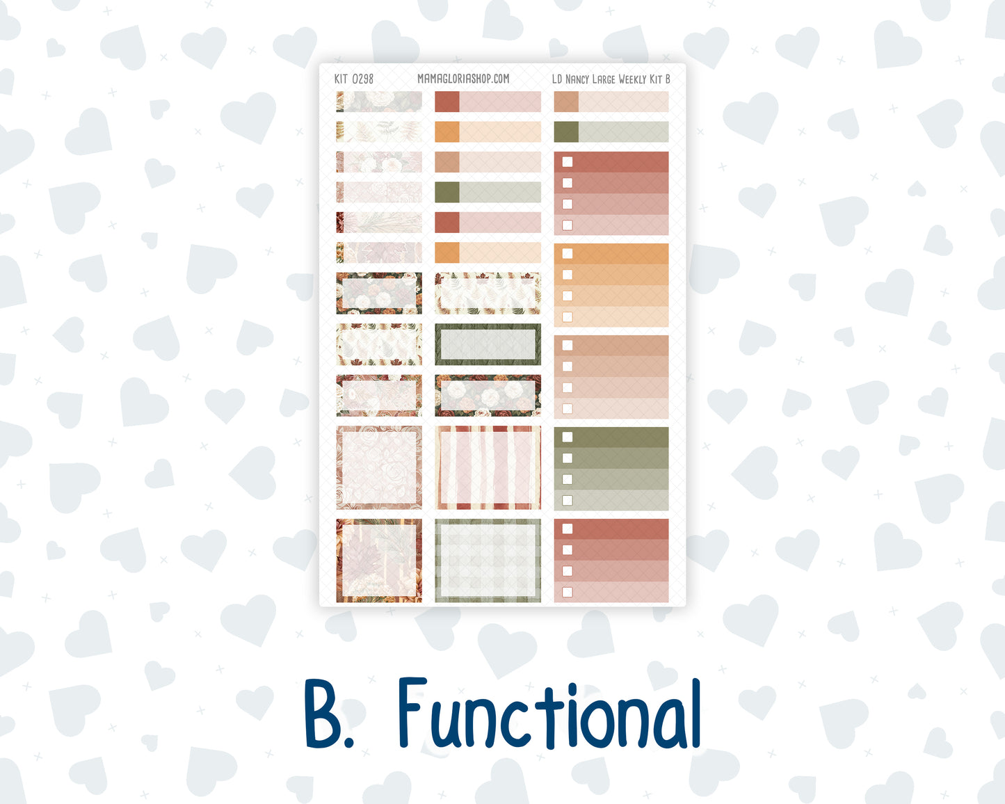 Kit 0298 - Laurel Denise The Nancy Planner Large - Weekly Kit - October - Velvet Bloom