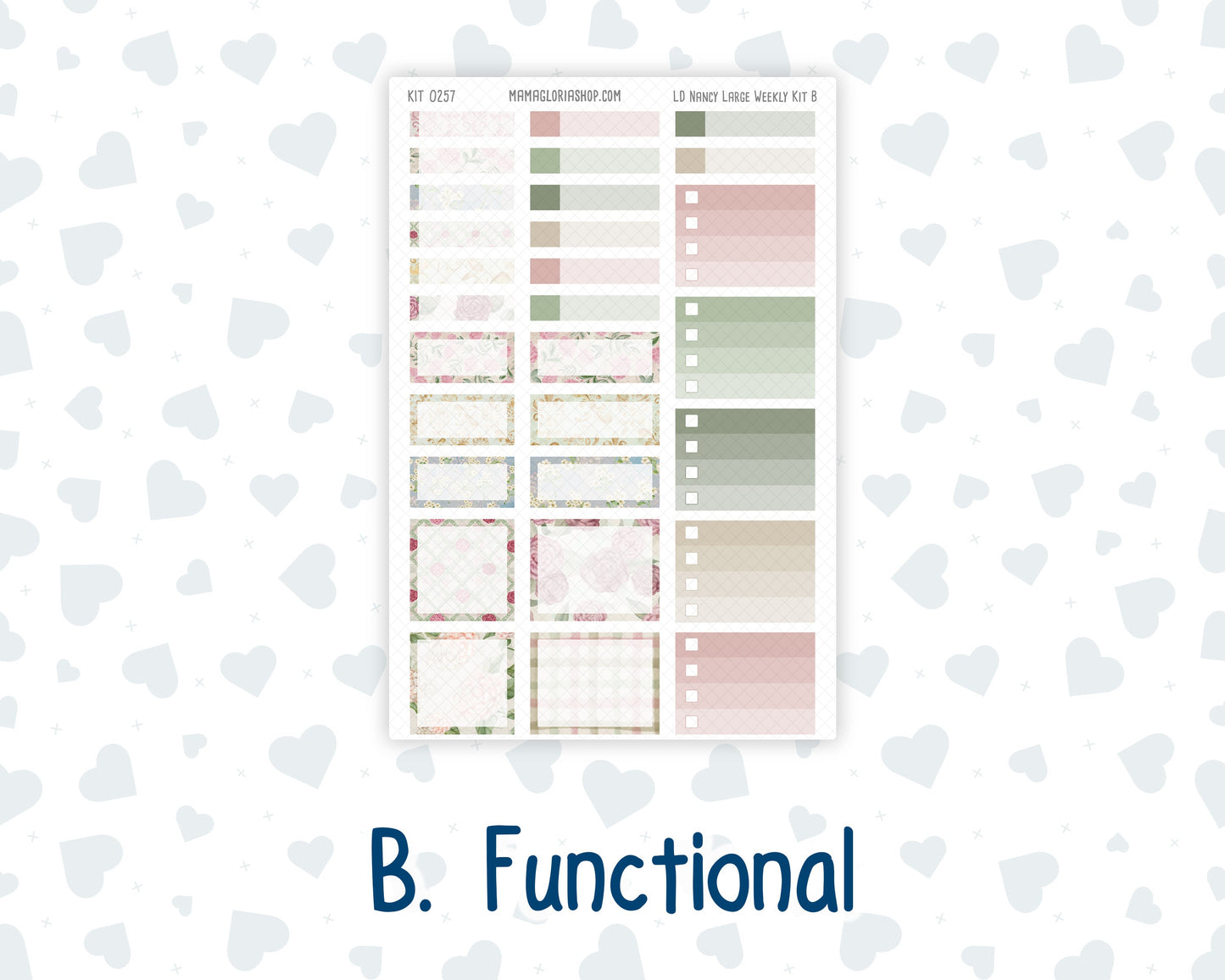 Kit 0257 - Laurel Denise The Nancy Planner Large - Weekly Kit - March - Blush Garden