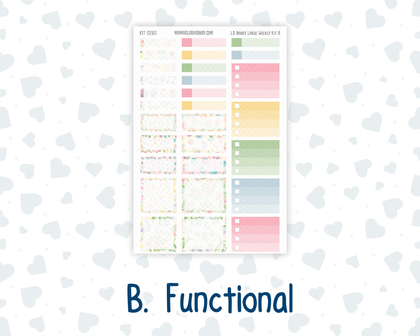 Kit 0260 - Laurel Denise The Nancy Planner Large - Weekly Kit - April - Pastel Egg Hunt