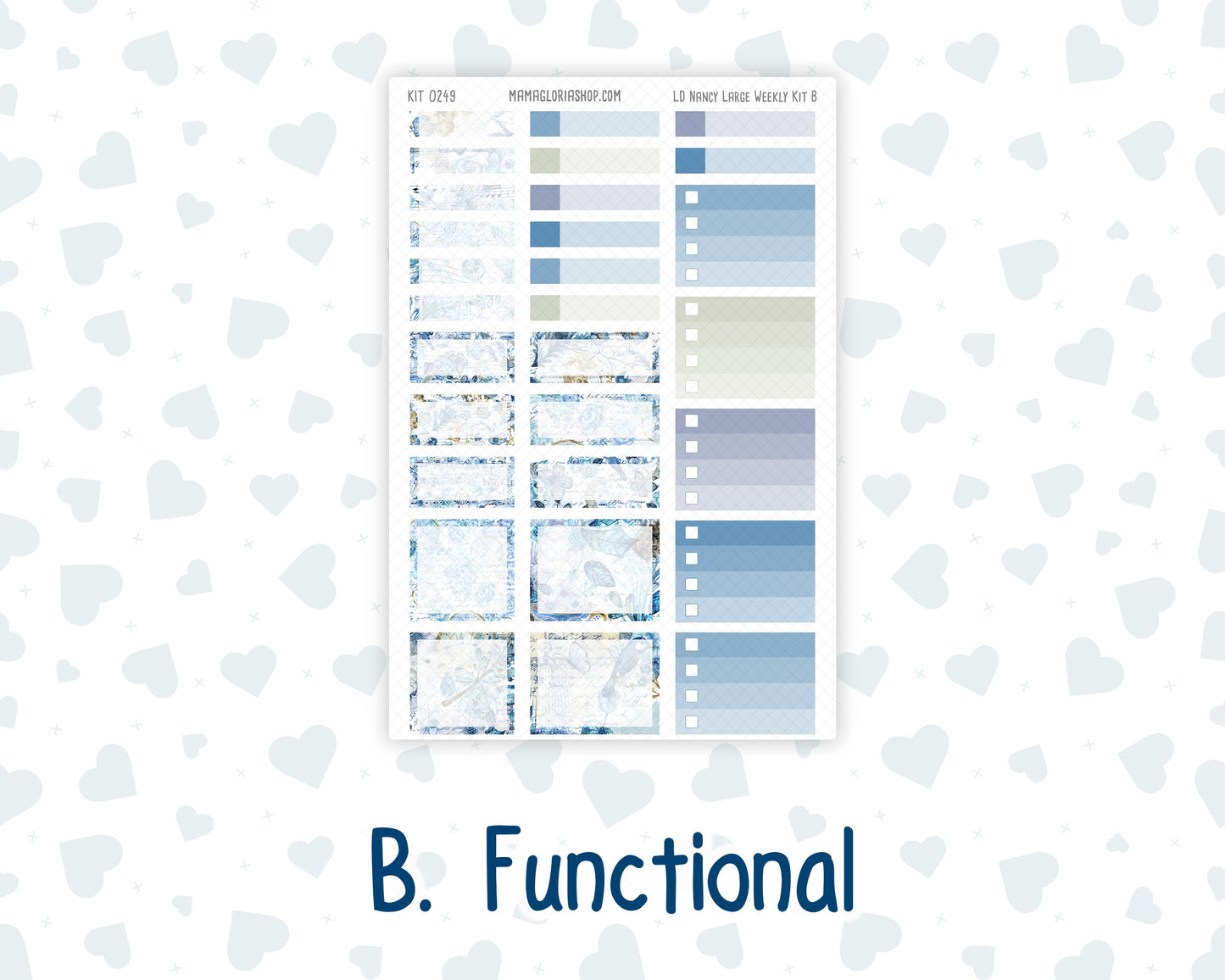 Kit 0249 - Laurel Denise The Nancy Planner Large - Weekly Kit - January - Icy Lace