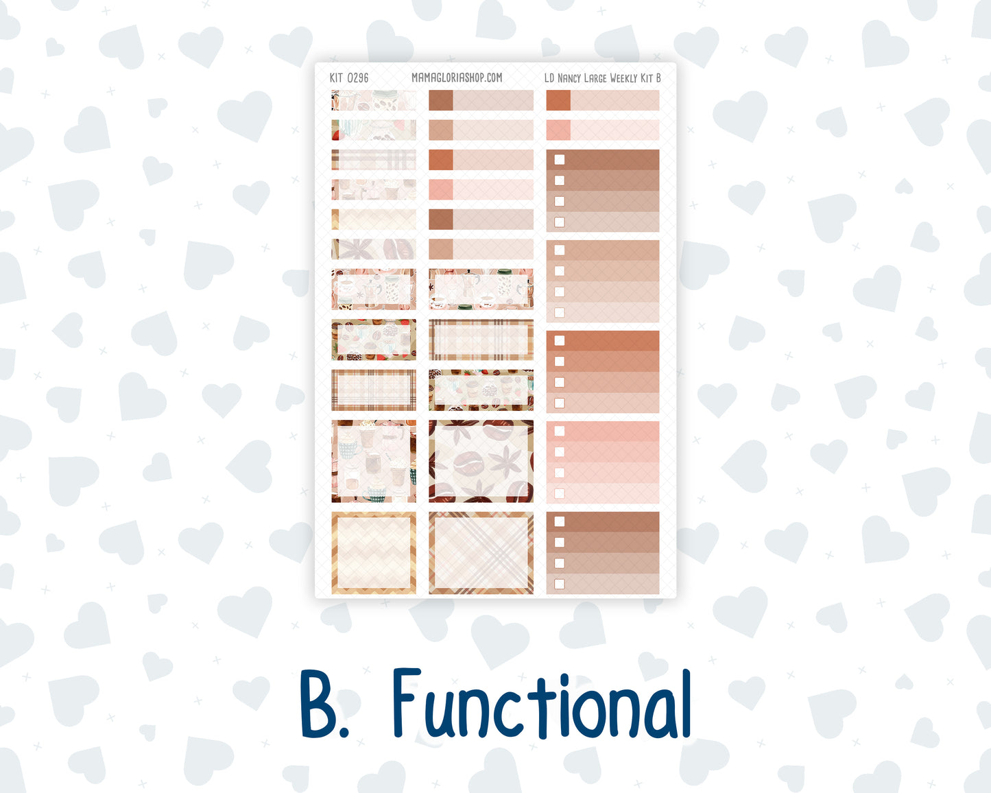 Kit 0296 - Laurel Denise The Nancy Planner Large - Weekly Kit - September - Coffee Break