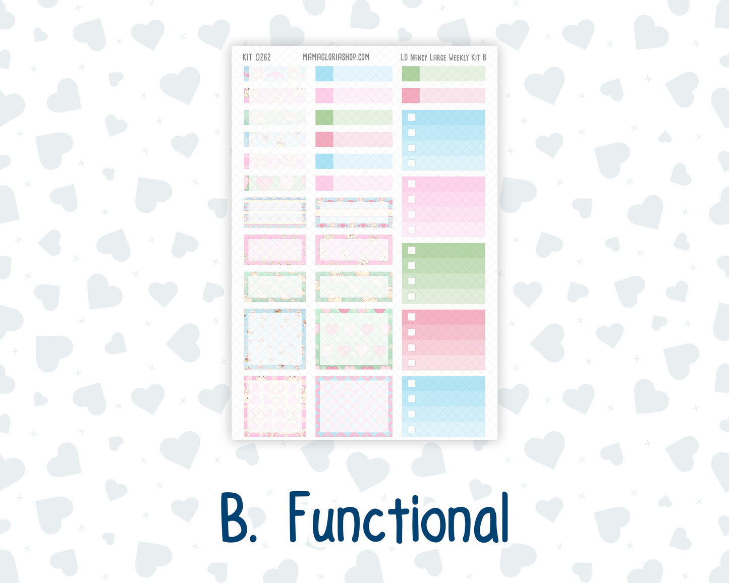 Kit 0262 - Laurel Denise The Nancy Planner Large - Weekly Kit - April - Spring Puffs