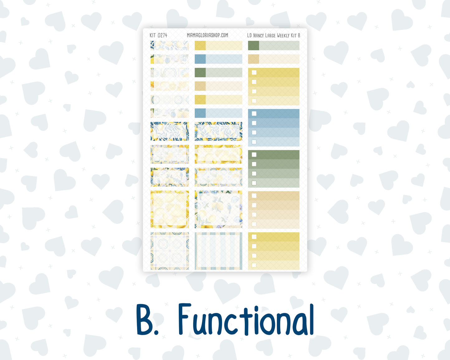 Kit 0274 - Laurel Denise The Nancy Planner Large - Weekly Kit - July - Sunny Lemon Shore