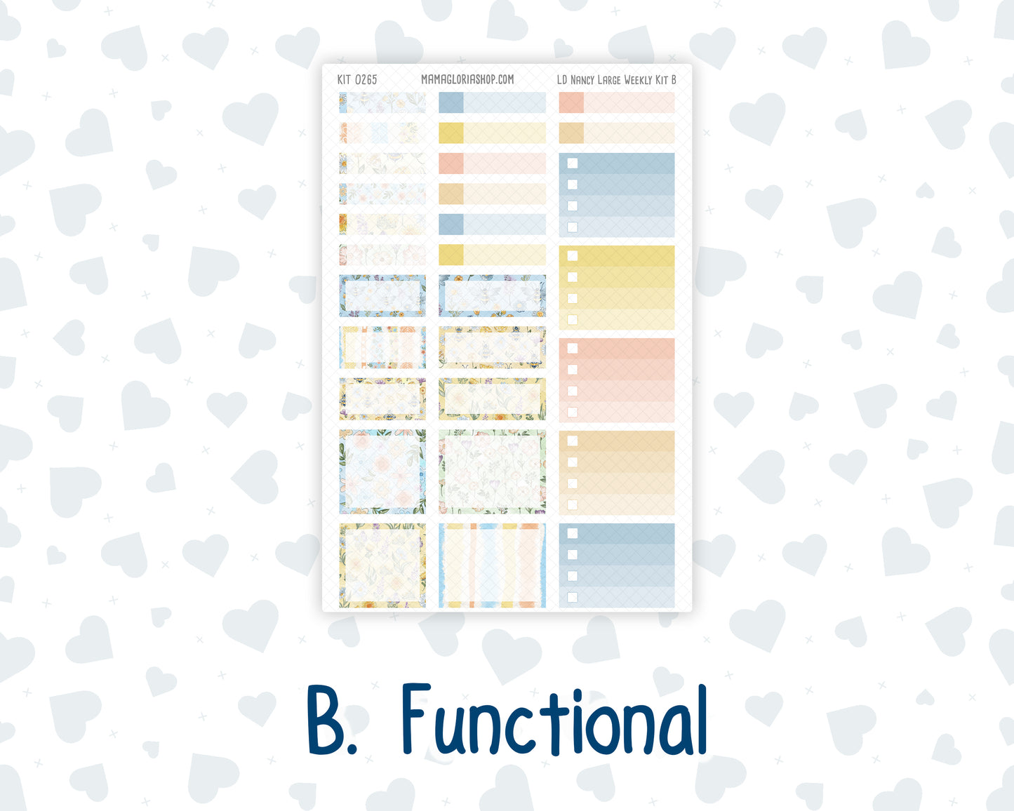 Kit 0265 - Laurel Denise The Nancy Planner Large - Weekly Kit - May - Honeybee Sky