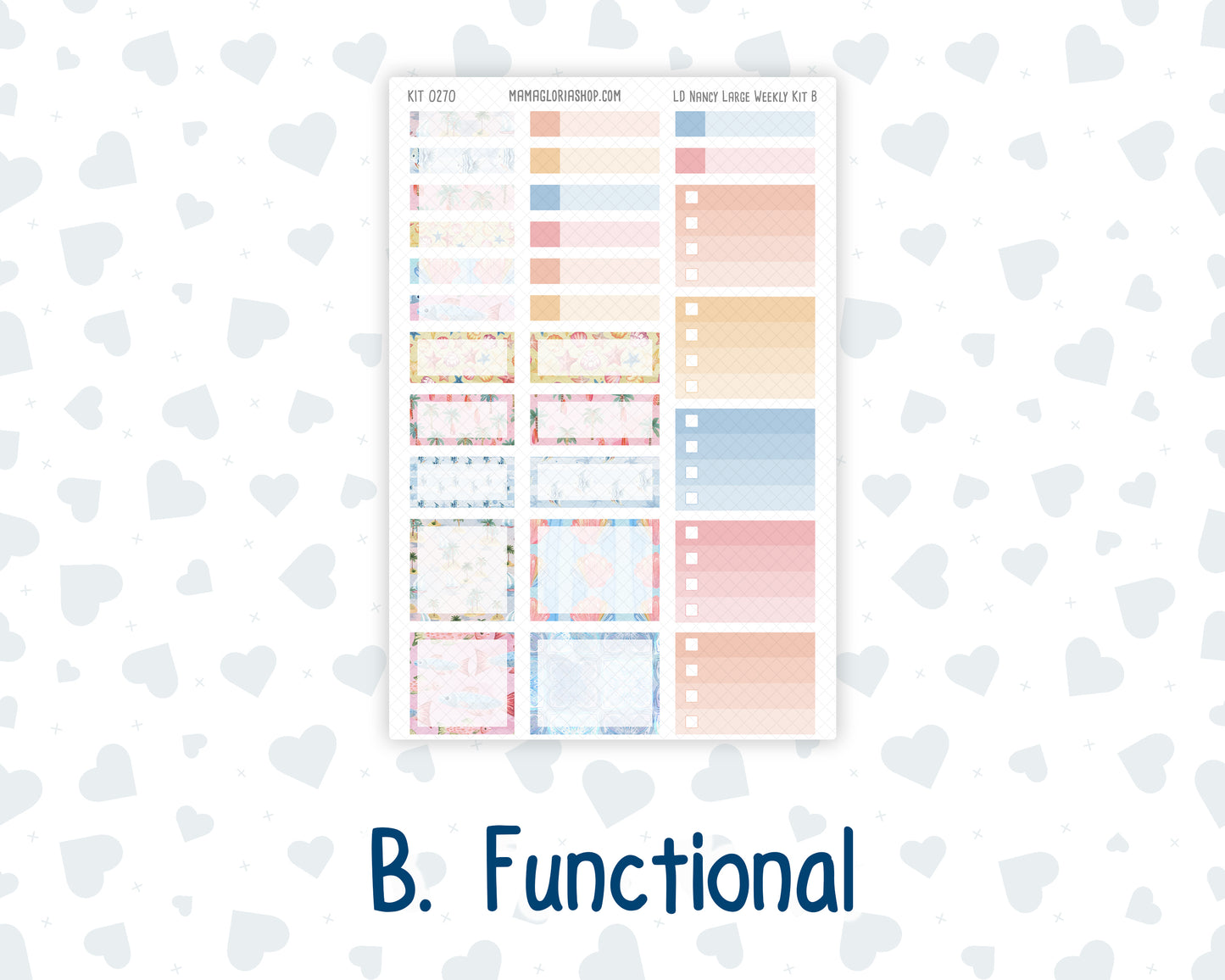 Kit 0270 - Laurel Denise The Nancy Planner Large - Weekly Kit - June - Beachside Bliss