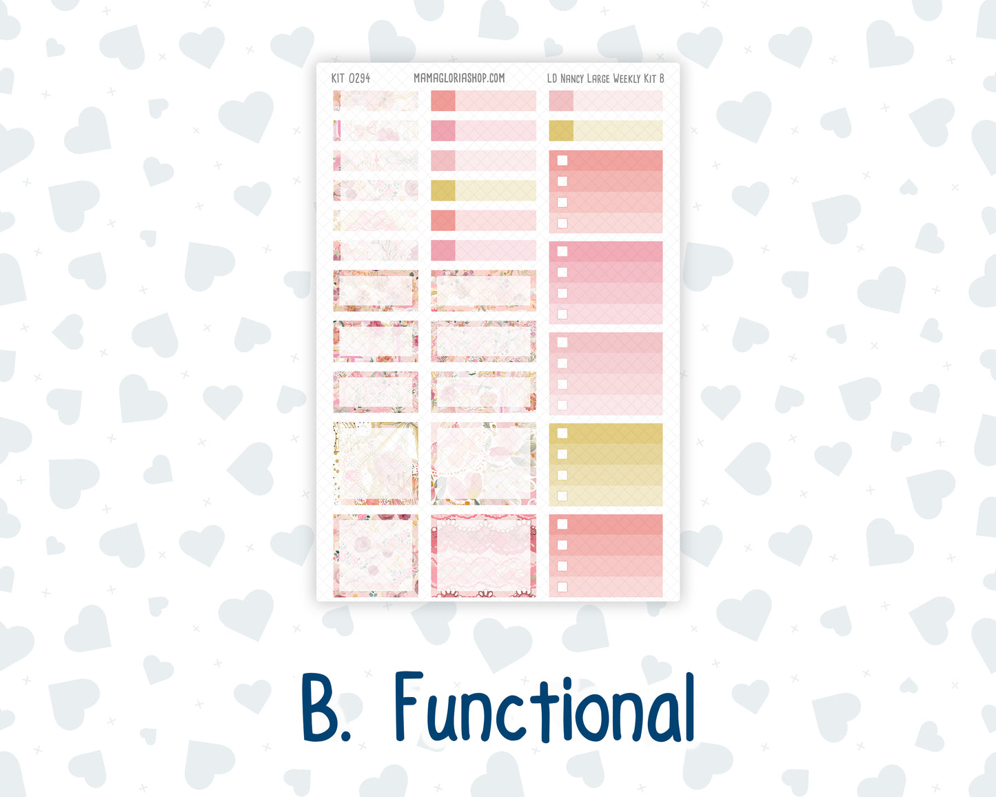 Kit 0294 - Laurel Denise The Nancy Planner Large - Weekly Kit - September - Rosy Reveria