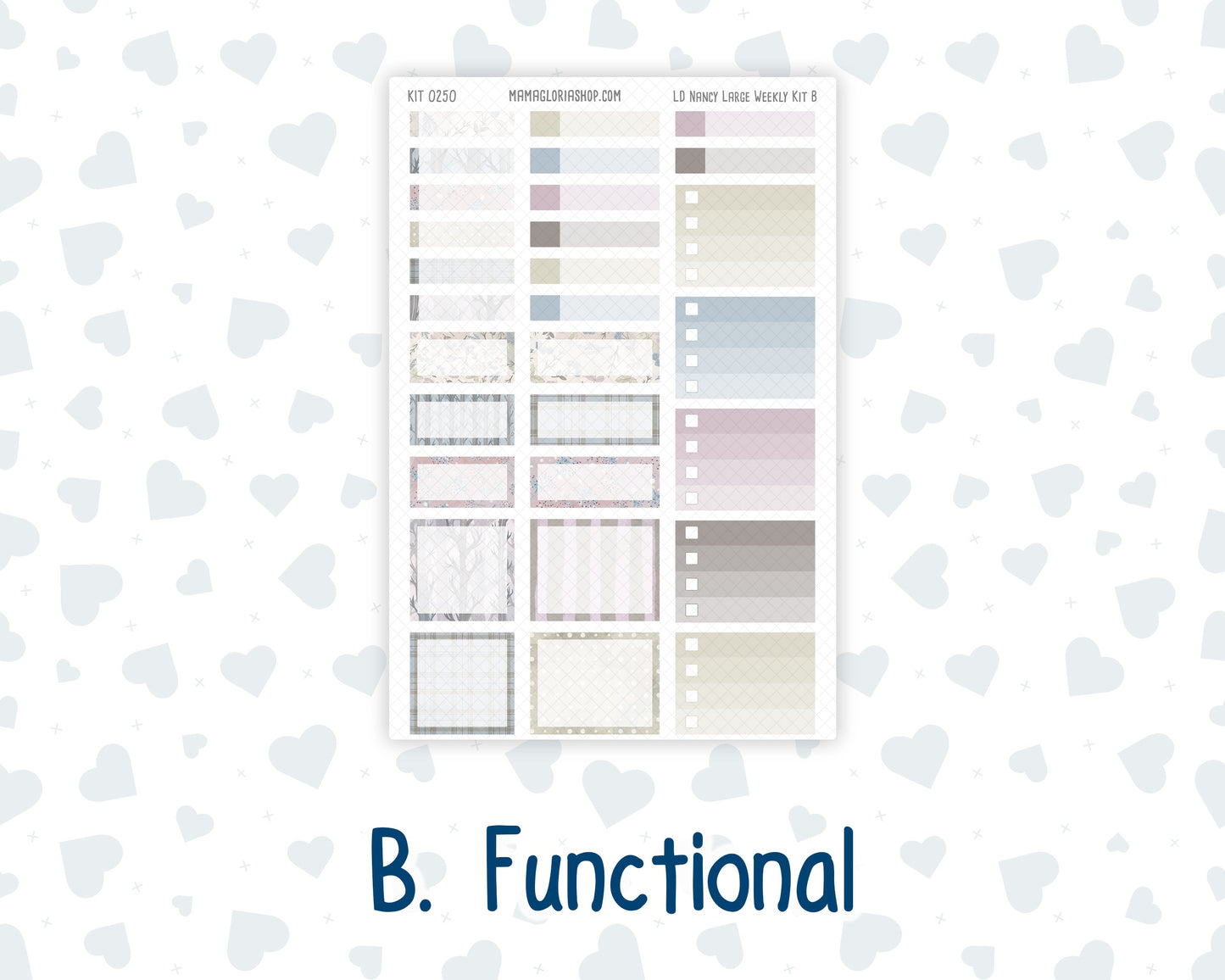 Kit 0250 - Laurel Denise The Nancy Planner Large - Weekly Kit - Quiet January