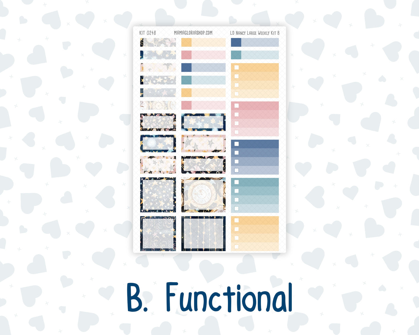 Kit 0248 - Laurel Denise The Nancy Planner Large - Weekly Kit - January - Midnight Countdown